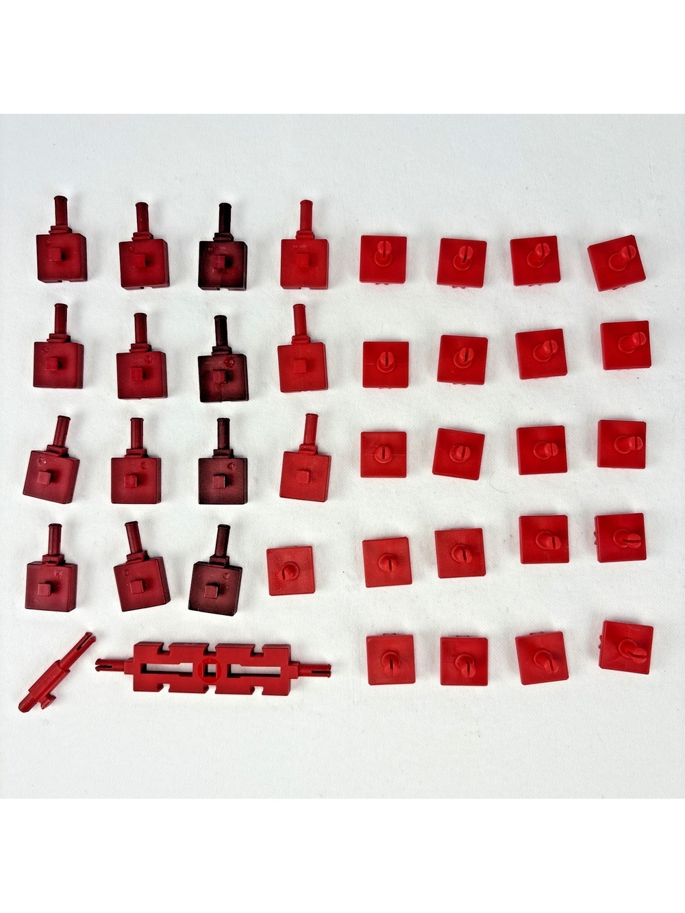Vintage Fischertechnik Red Axel Link Beam Connectors Mixed 35+ Pieces